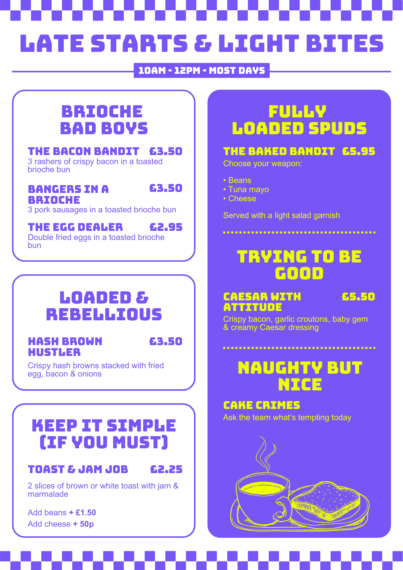 REBEL BRUNCH MENU