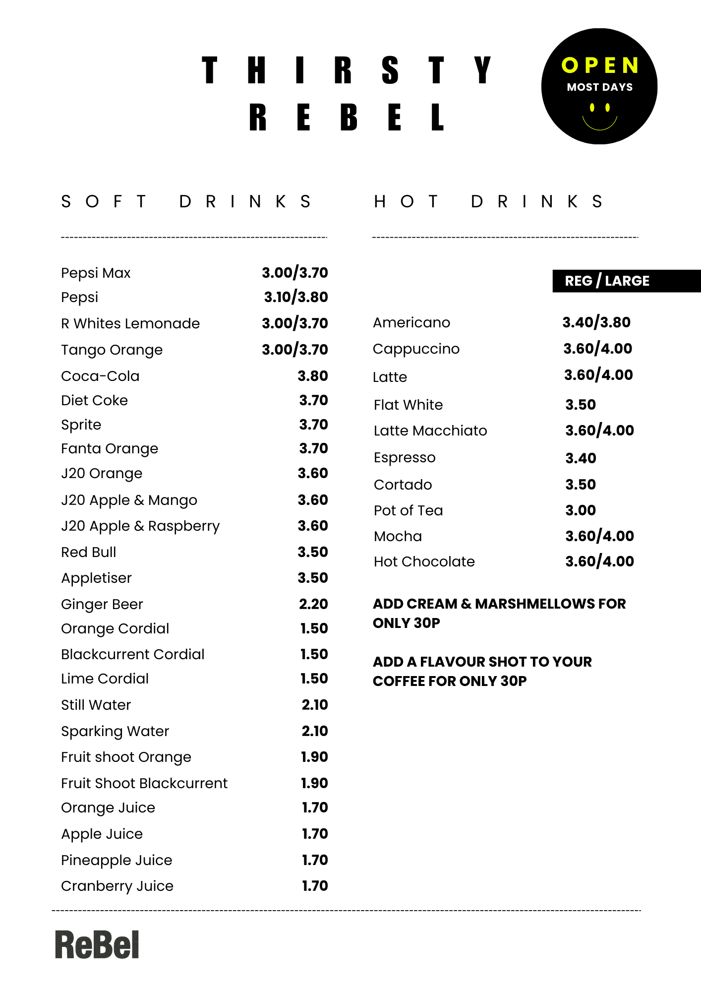 Soft & Hot drinks