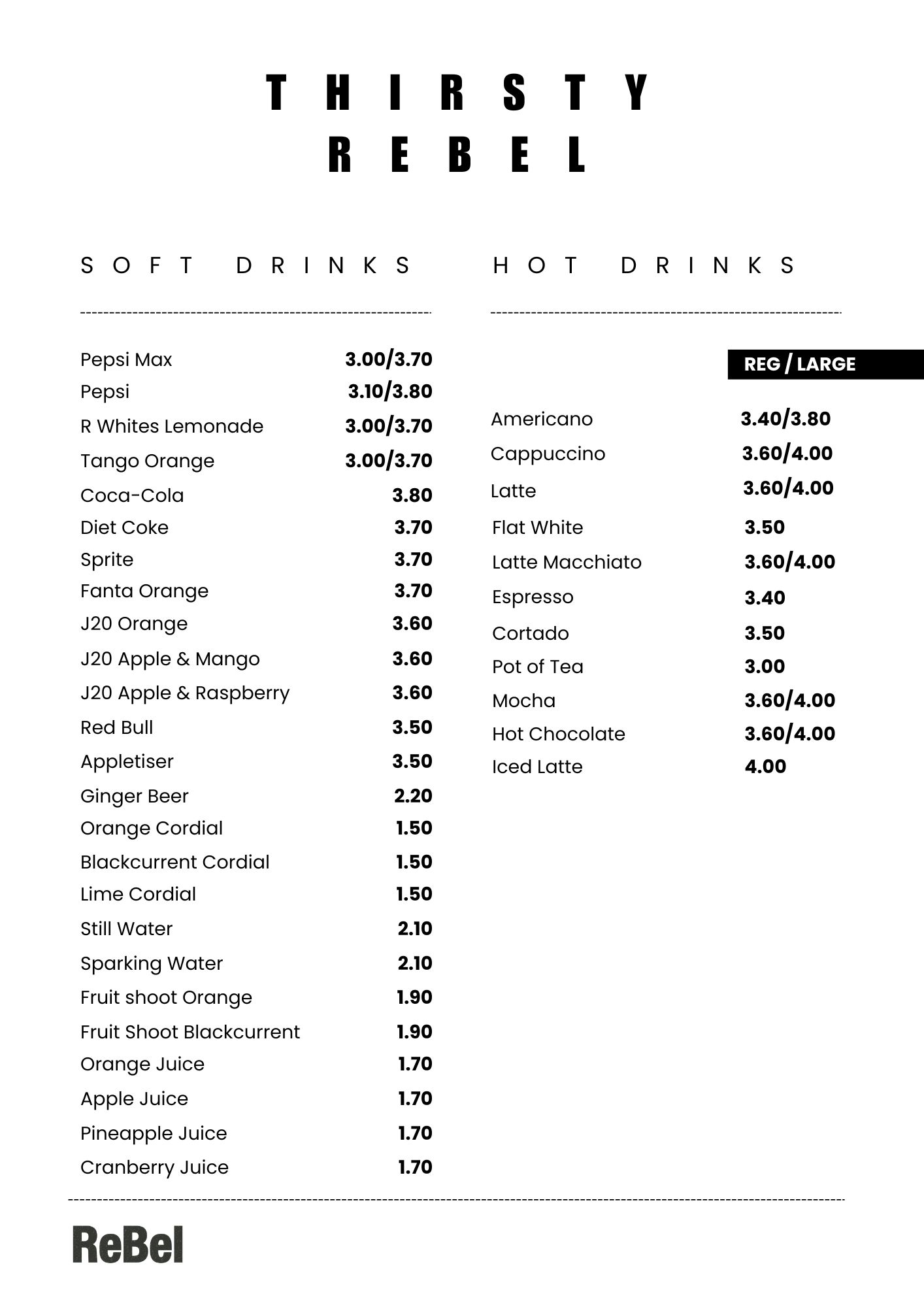 Soft & Hot Drinks