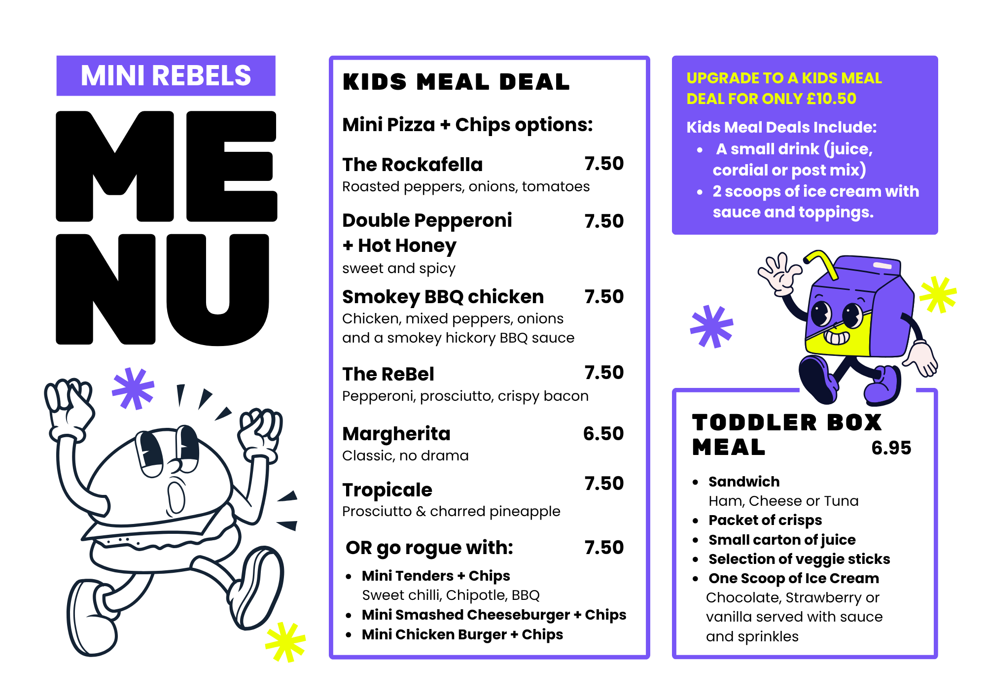 Rebel Kids Menu